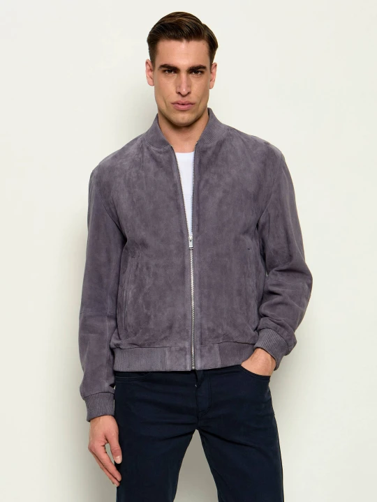 Zdjęcie produktu BOSS BLACK Kurtka bomber H-Muller | Regular Fit | zamsz fioletowy