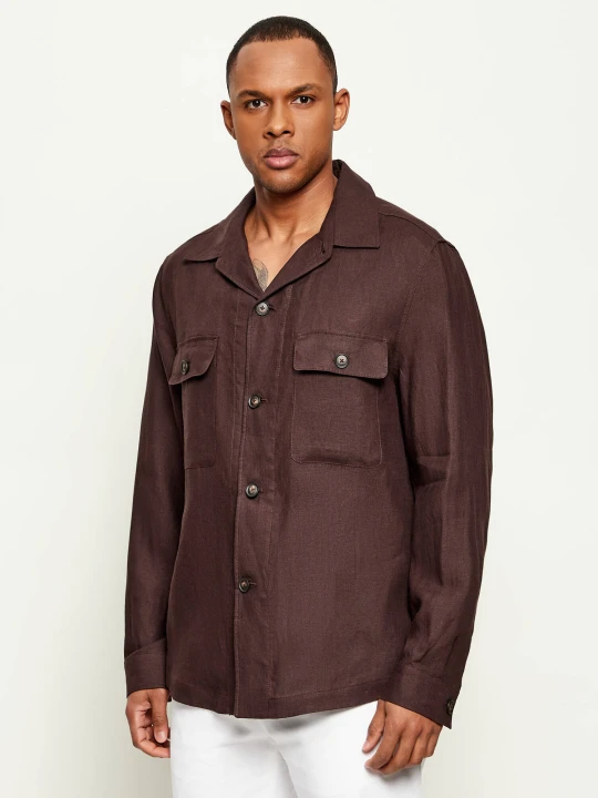 Zdjęcie produktu BOSS BLACK Lniana koszula C-Carper-﻿OS-262F | Relaxed fit brązowy