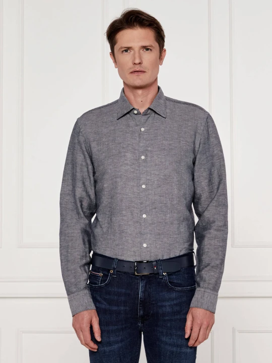 Zdjęcie produktu BOSS BLACK Lniana koszula C-HAL-kent-C3-223 | Casual fit szary