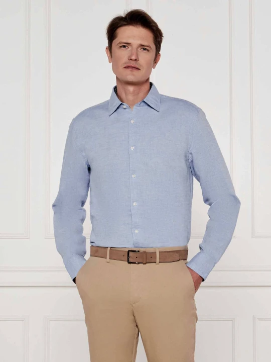 Zdjęcie produktu BOSS BLACK Lniana koszula C-HAL-kent-C3-223 | Casual fit niebieski