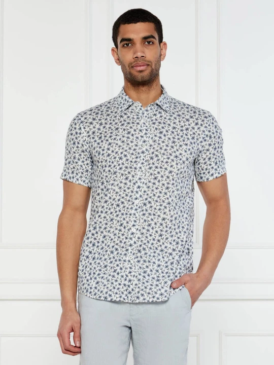 Zdjęcie produktu BOSS BLACK Lniana koszula C-ROAN-ken-SH-C1-251 | Slim Fit | stretch niebieski
