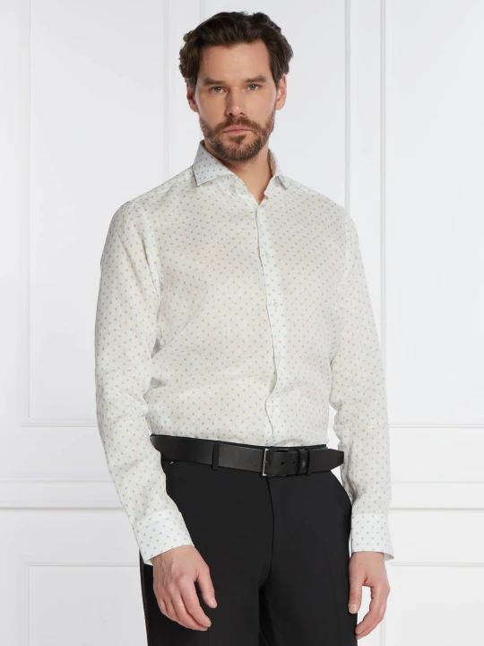 Zdjęcie produktu BOSS BLACK Lniana koszula H-JOE | Regular Fit biały