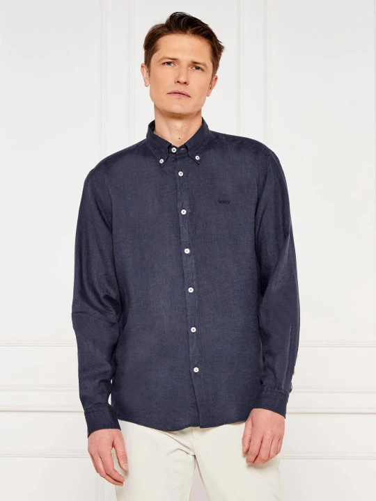 Zdjęcie produktu BOSS BLACK Lniana koszula H-LIAM-BD-E-C1-243 | Regular Fit granatowy