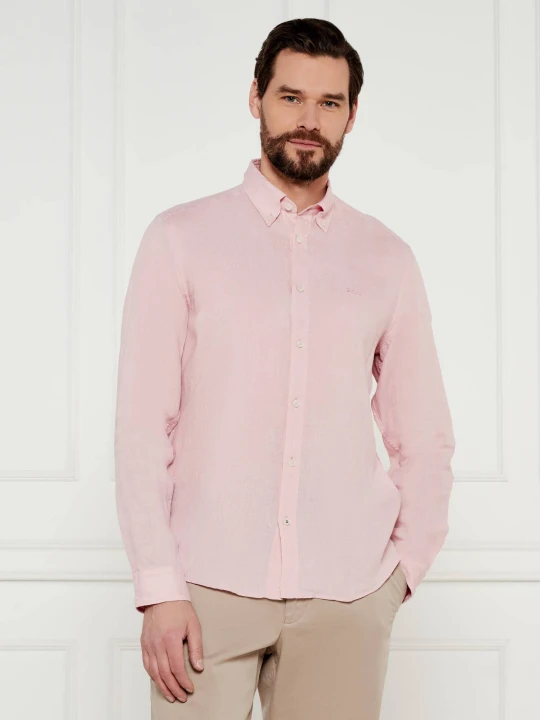 Zdjęcie produktu BOSS BLACK Lniana koszula H-LIAM-BD-E-C1-243 | Regular Fit pudrowy róż