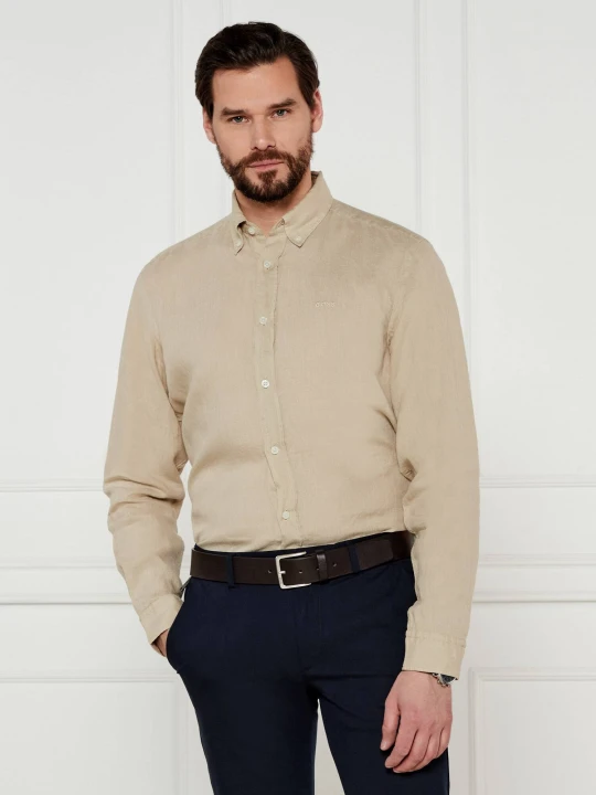 Zdjęcie produktu BOSS BLACK Lniana koszula H-LIAM-BD-E-C1-243 | Regular Fit beżowy