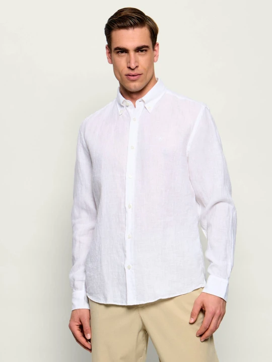 Zdjęcie produktu BOSS BLACK Lniana koszula H-LIAM-BD-E-C1-261 | Regular Fit biały