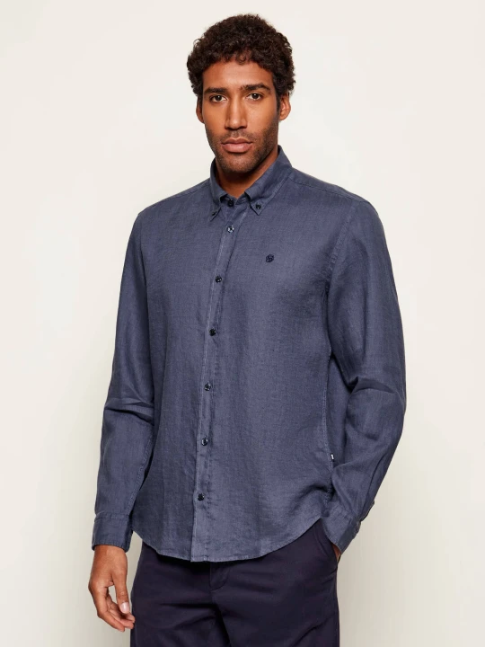 Zdjęcie produktu BOSS BLACK Lniana koszula H-LIAM-BD-E-C1-261 | Regular Fit granatowy