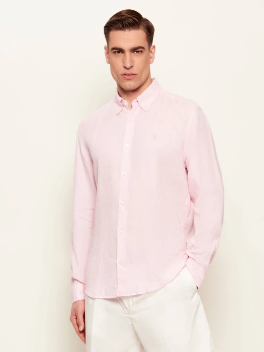 Zdjęcie produktu BOSS BLACK Lniana koszula H-LIAM-BD-E-C1-261 | Regular Fit różowy