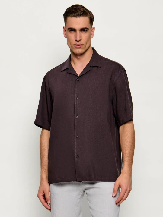 Zdjęcie produktu BOSS BLACK Lniana koszula P-LARS-CAMP-262 | Relaxed fit | stretch brązowy