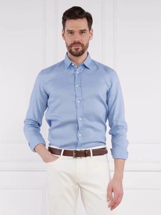 Zdjęcie produktu BOSS BLACK Lniana koszula Roger | Slim Fit niebieski