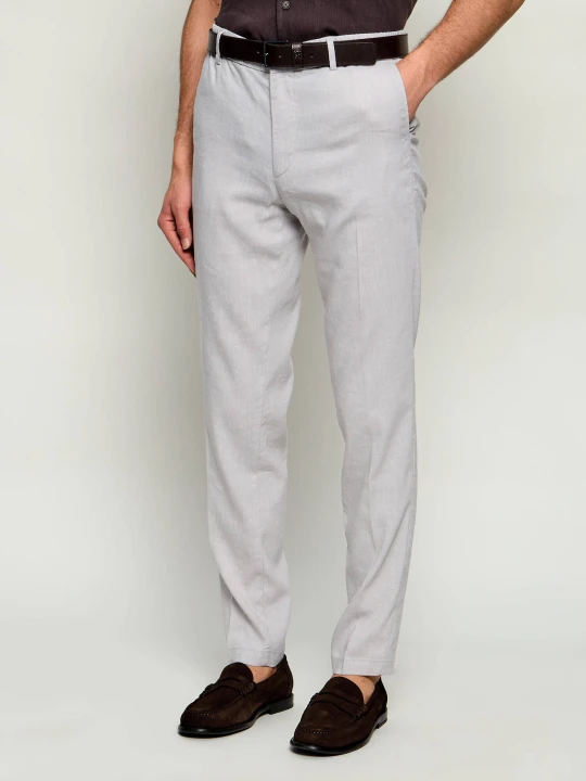 Zdjęcie produktu BOSS BLACK Lniane spodnie chino H-Kane1-RDS | Regular Fit szary