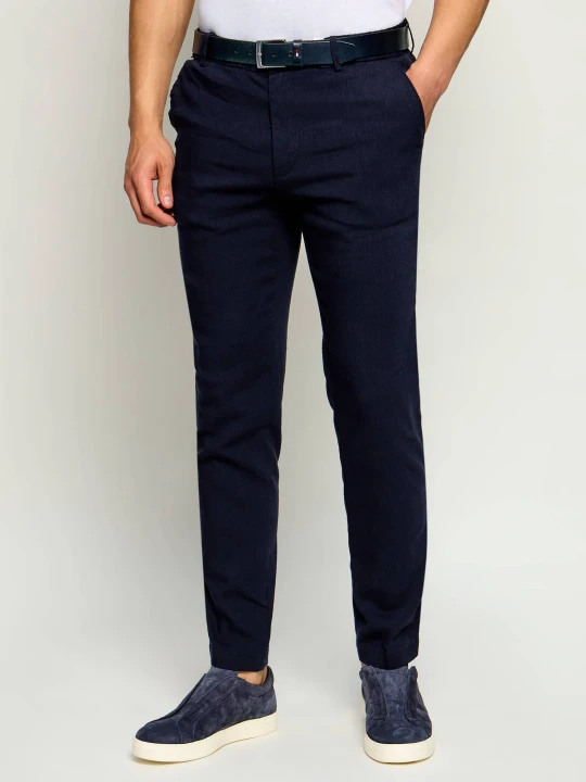 Zdjęcie produktu BOSS BLACK Lniane spodnie chino Kane | Regular Fit granatowy
