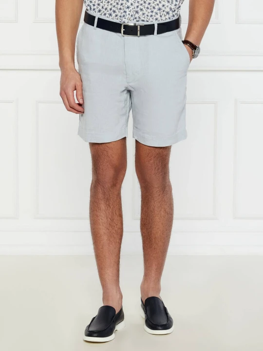 Zdjęcie produktu BOSS BLACK Lniane szorty chino C-Kane | Regular Fit błękitny
