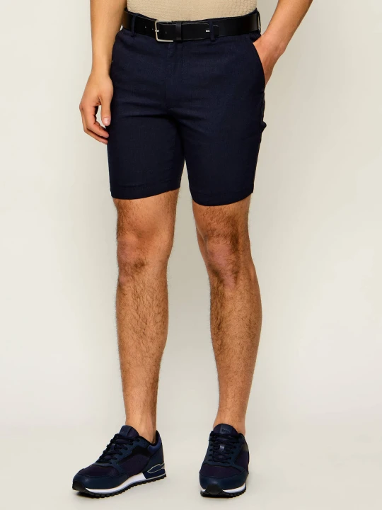 Zdjęcie produktu BOSS BLACK Lniane szorty chino Kane | Regular Fit granatowy