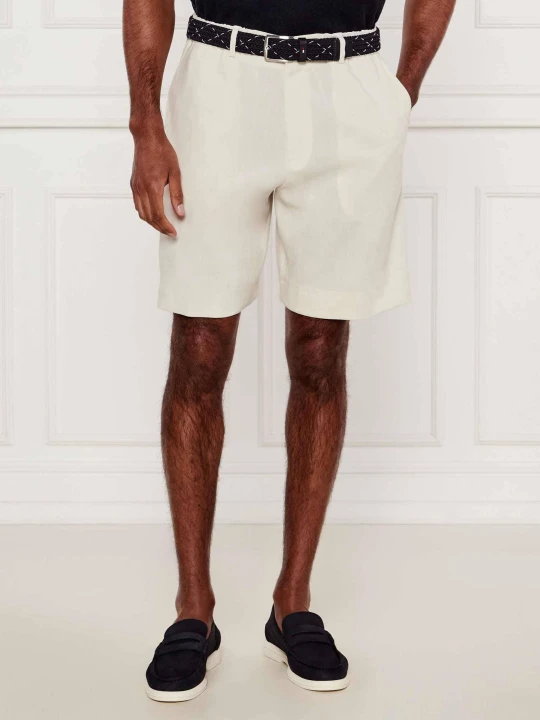 Zdjęcie produktu BOSS BLACK Lniane szorty chino P-Peter-RDS-S-WG-252 | Relaxed fit ecru