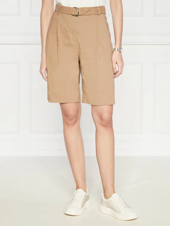 Zdjęcie produktu BOSS BLACK Lniane bermudy Tannah1 | Relaxed fit beżowy