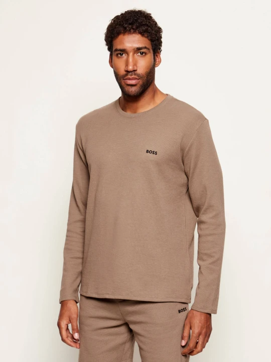 Zdjęcie produktu BOSS BLACK Longsleeve Waffle 4 | Regular Fit brązowy