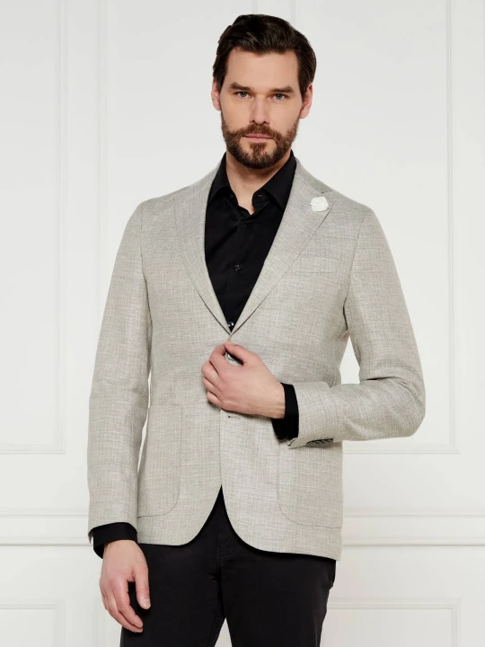 Zdjęcie produktu BOSS BLACK Marynarka C-Hanry-252 | Slim Fit | z dodatkiem lnu szary