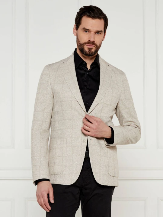 Zdjęcie produktu BOSS BLACK Marynarka C-Hanry-J-252 | Slim Fit | z dodatkiem lnu beżowy