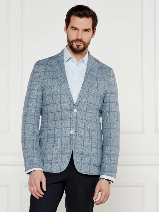 Zdjęcie produktu BOSS BLACK Marynarka C-Hanry-J-252 | Slim Fit | z dodatkiem lnu błękitny