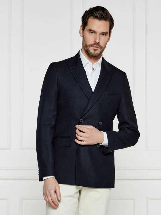 Zdjęcie produktu BOSS BLACK Marynarka H-Houston-DB-243 | Slim Fit | z dodatkiem wełny granatowy