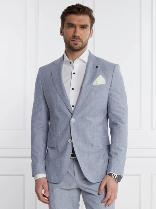 Zdjęcie produktu BOSS BLACK Marynarka H-Hutson-233 | Slim Fit | z dodatkiem wełny błękitny