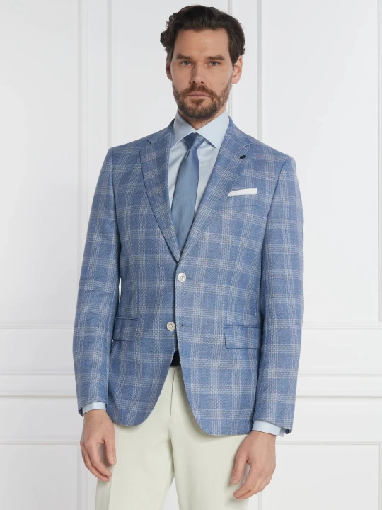Zdjęcie produktu BOSS BLACK Marynarka H-Hutson-233 | Slim Fit | z dodatkiem wełny niebieski