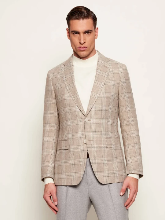Zdjęcie produktu BOSS BLACK Marynarka H-Hutson-251 | Slim Fit | z dodatkiem wełny beżowy