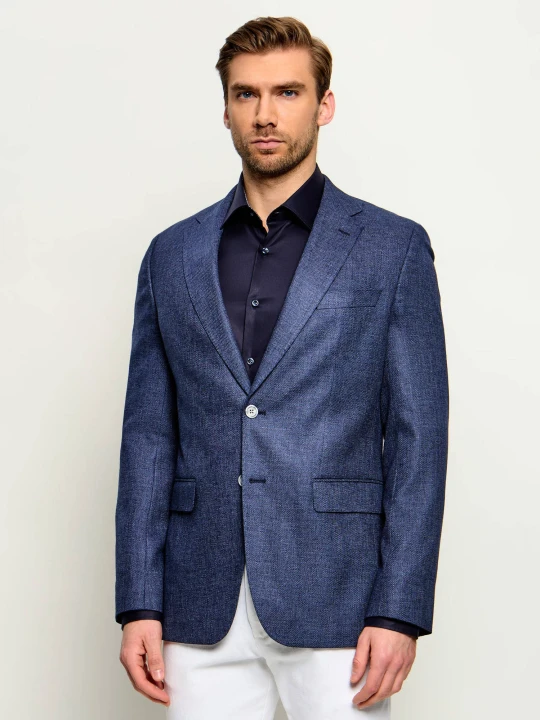 Zdjęcie produktu BOSS BLACK Marynarka H-Hutson-262 | Regular Fit | z dodatkiem lnu granatowy