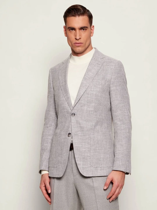 Zdjęcie produktu BOSS BLACK Marynarka H-Hutson-2PP-253 | Regular Fit | z dodatkiem lnu szary