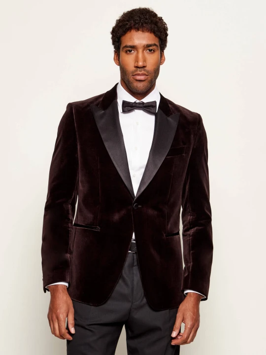 Zdjęcie produktu BOSS BLACK Marynarka H-Hutson-Tux-254 | Slim Fit | z dodatkiem jedwabiu brązowy
