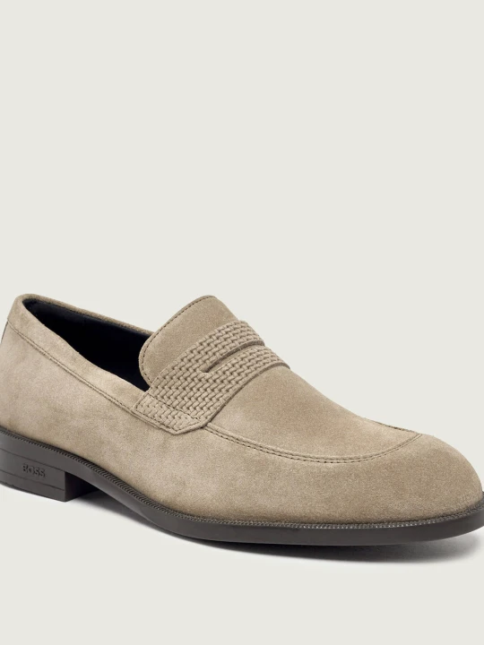 Zdjęcie produktu BOSS BLACK Mokasyny Loafersy Tayil | zamsz beżowy