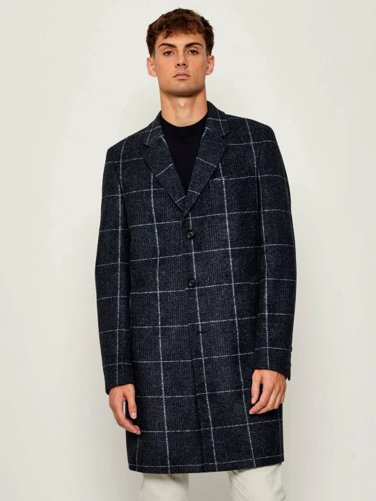 Zdjęcie produktu BOSS BLACK Płaszcz H-Hyde-J-254 | z dodatkiem wełny granatowy