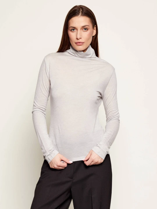 Zdjęcie produktu BOSS BLACK Półgolf Elavu | Slim Fit | z dodatkiem wełny szary