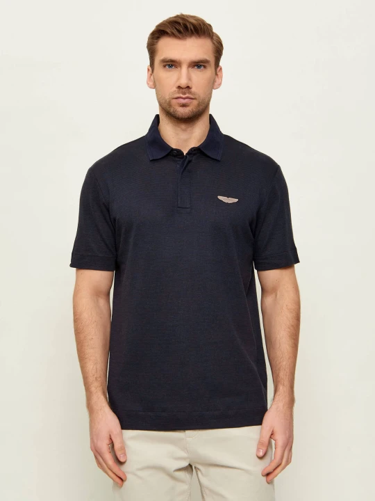 Zdjęcie produktu BOSS BLACK Polo C-Parris 248 Boss x Aston Martin | Regular Fit | z dodatkiem lnu granatowy