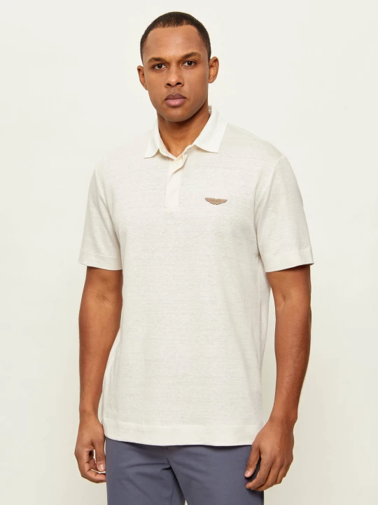 Zdjęcie produktu BOSS BLACK Polo C-Parris 248 Boss x Aston Martin | Regular Fit | z dodatkiem lnu ecru