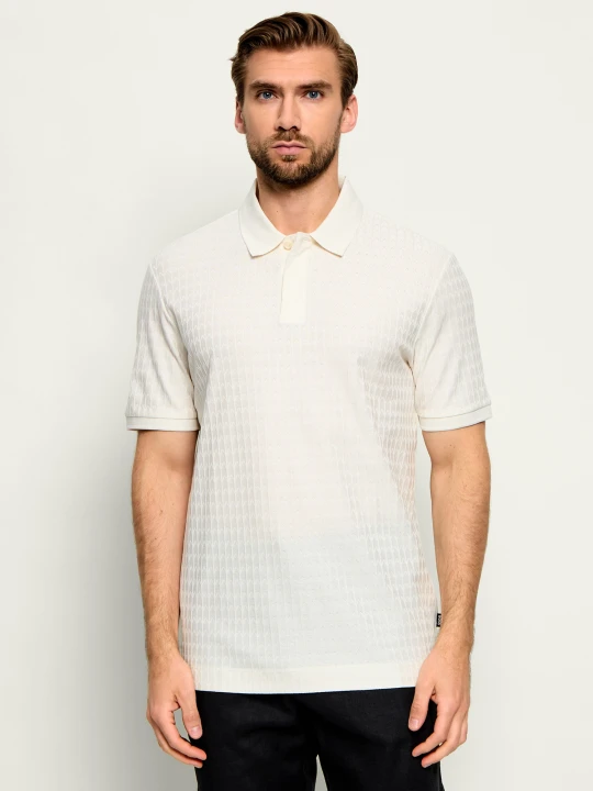 Zdjęcie produktu BOSS BLACK Polo H-Parlay 321 | Regular Fit | mercerised ecru