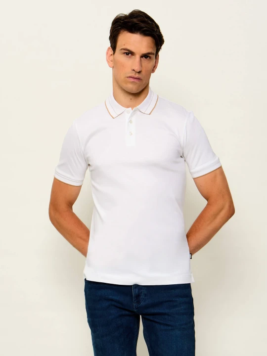 Zdjęcie produktu BOSS BLACK Polo H-Phillipson 195 | Slim Fit | mercerised biały