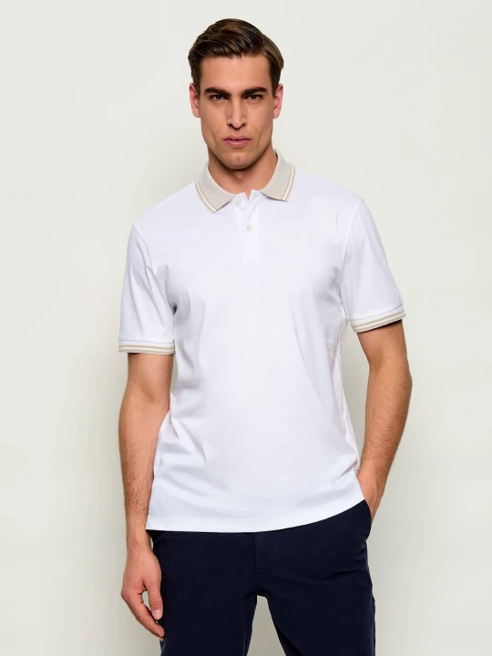 Zdjęcie produktu BOSS BLACK Polo H-Phillipson 238 | Slim Fit | mercerised biały