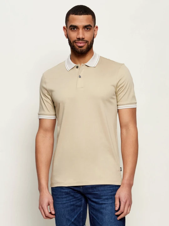 Zdjęcie produktu BOSS BLACK Polo H-Phillipson 238 | Slim Fit | mercerised beżowy