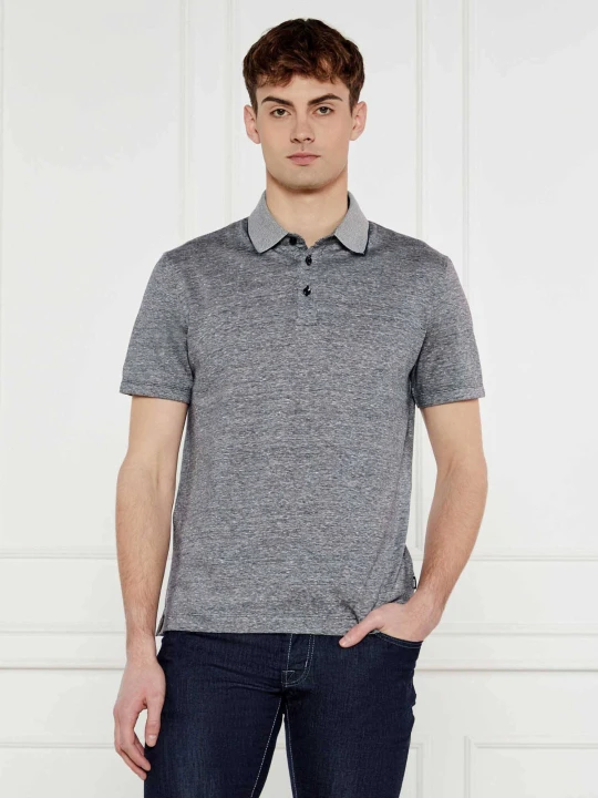 Zdjęcie produktu BOSS BLACK Polo H-Press 28 | Regular Fit | z dodatkiem lnu szary
