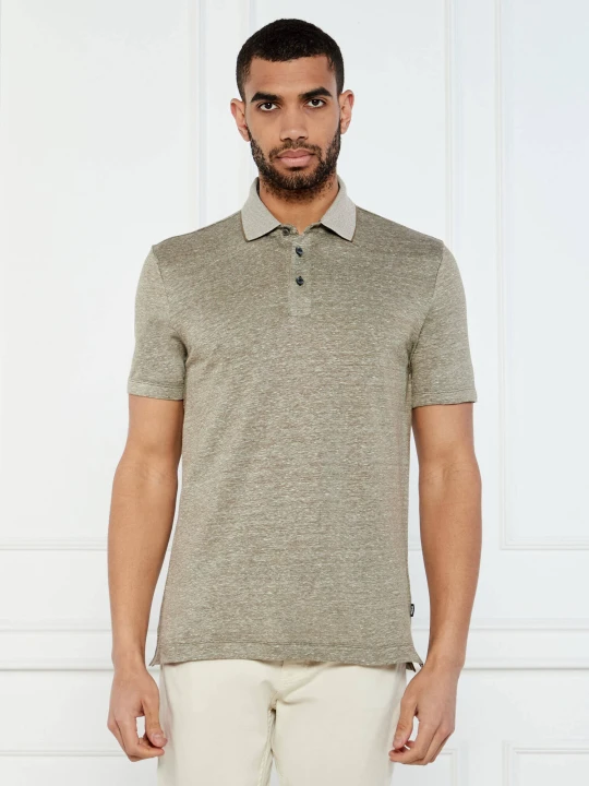 Zdjęcie produktu BOSS BLACK Polo H-Press 28 | Regular Fit | z dodatkiem lnu zielony