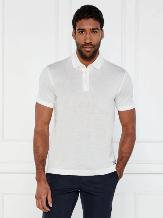 Zdjęcie produktu BOSS BLACK Polo H-Press 28 | Regular Fit | z dodatkiem lnu biały