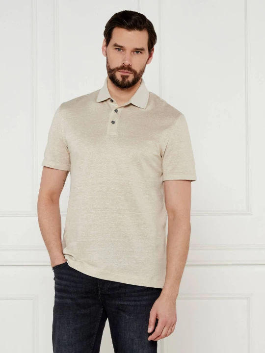 Zdjęcie produktu BOSS BLACK Polo H-Press 28 | Regular Fit | z dodatkiem lnu beżowy