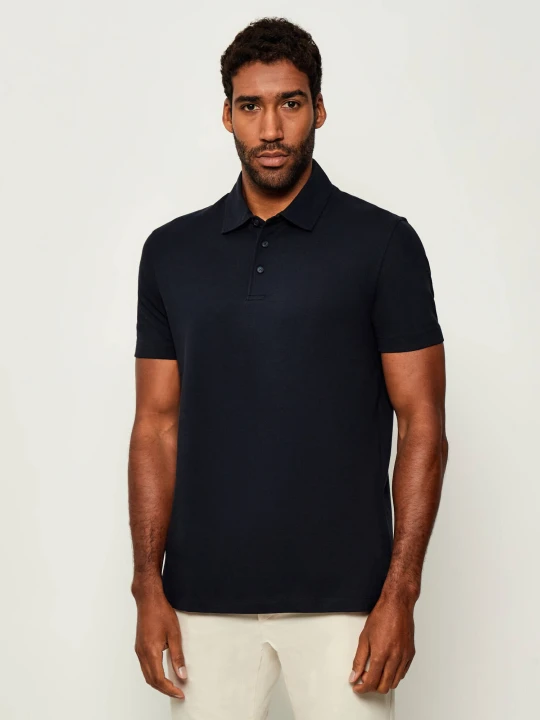 Zdjęcie produktu BOSS BLACK Polo Parris 37_DB | BECKHAM X BOSS | Regular Fit | z dodatkiem jedwabiu granatowy