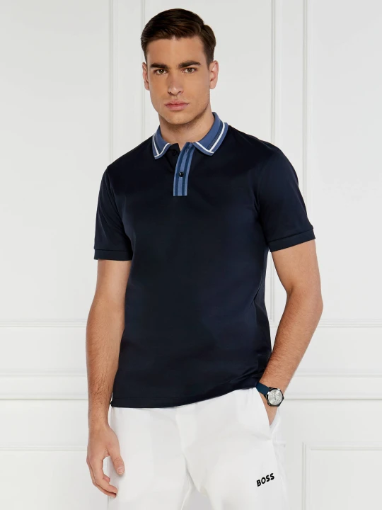 Zdjęcie produktu BOSS BLACK Polo Phillipson 36 | Slim Fit | mercerised granatowy