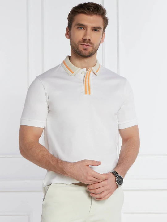 Zdjęcie produktu BOSS BLACK Polo Phillipson 36 | Slim Fit | mercerised biały