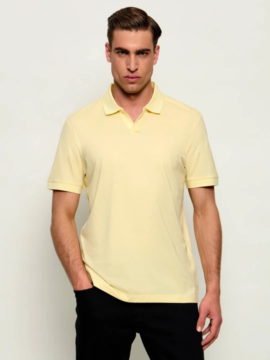 Zdjęcie produktu BOSS BLACK Polo Ponti 75_DB | BOSS X David Beckham | Regular Fit | z dodatkiem jedwabiu żółty