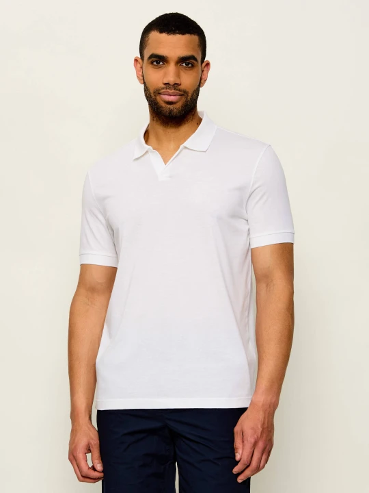 Zdjęcie produktu BOSS BLACK Polo Ponti 75_DB | BOSS X David Beckham | Regular Fit | z dodatkiem jedwabiu biały