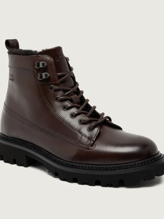 Zdjęcie produktu BOSS BLACK Skórzane buty wysokie Julyo_Halb_bufr brązowy